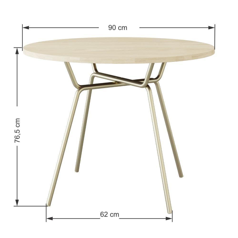 Mesa De Jantar Redonda Soho 90cm Acácia Mel - Est.champ - 4
