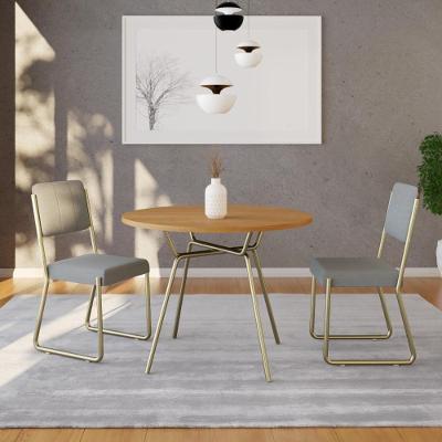 Mesa De Jantar Redonda Soho 90cm Acácia Mel - Est.champ