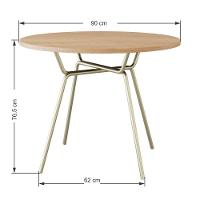 Mesa De Jantar Redonda Soho 90cm Acácia Mel - Est.champ - 7