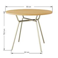 Mesa De Jantar Redonda Soho 90cm Acácia Mel - Est.champ - 9