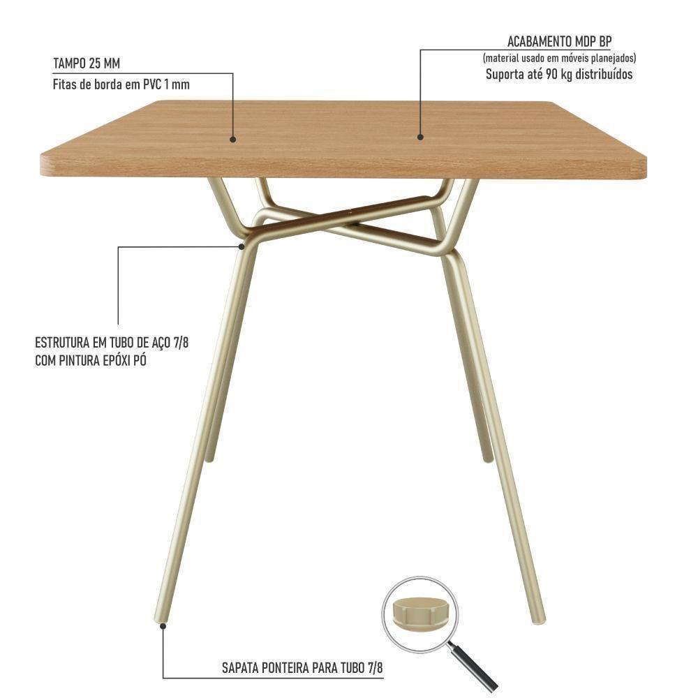 Mesa De Jantar Quadrada Soho 90cm Ciliegio - Est.champ - 10