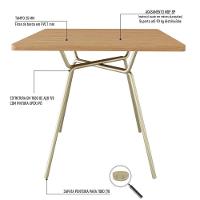 Mesa De Jantar Quadrada Soho 90cm Ciliegio - Est.champ - 10
