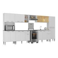 Armário De Cozinha Modulada Completa Compacta 399cm Com Balcão De Pia Multimóveis Mp2279 Branco - 2