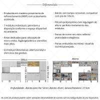 Armário De Cozinha Modulada Completa Compacta 399cm Com Balcão De Pia Multimóveis Mp2279 Branco - 3