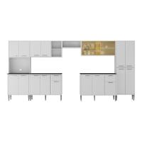 Armário De Cozinha Modulada Completa Compacta 399cm Com Balcão De Pia Multimóveis Mp2279 Branco - 8