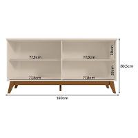 Sala De Jantar Com Cristaleira Paraty E Buffet Aparador Recife Off White-canela - Mobler Off White-canela - 7