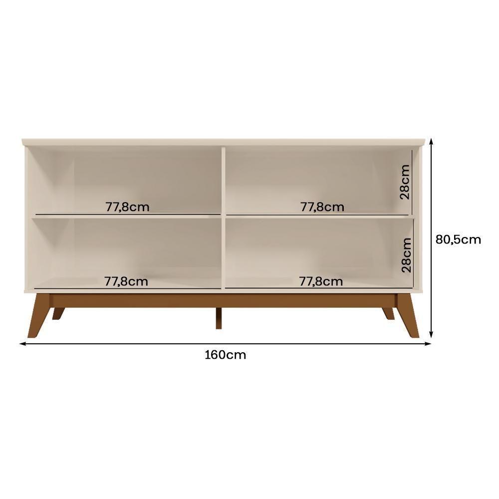 Sala De Jantar Com Cristaleira Paraty E Buffet Aparador Recife Off White-amêndoa - Mobler Off White-amêndoa - 7