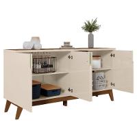 Sala De Jantar Com Cristaleira Paraty E Buffet Aparador Recife Off White-amêndoa - Mobler Off White-amêndoa - 5