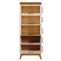 Sala De Jantar Com Cristaleira Paraty E Buffet Aparador Recife Off White-amêndoa - Mobler Off White-amêndoa - 6