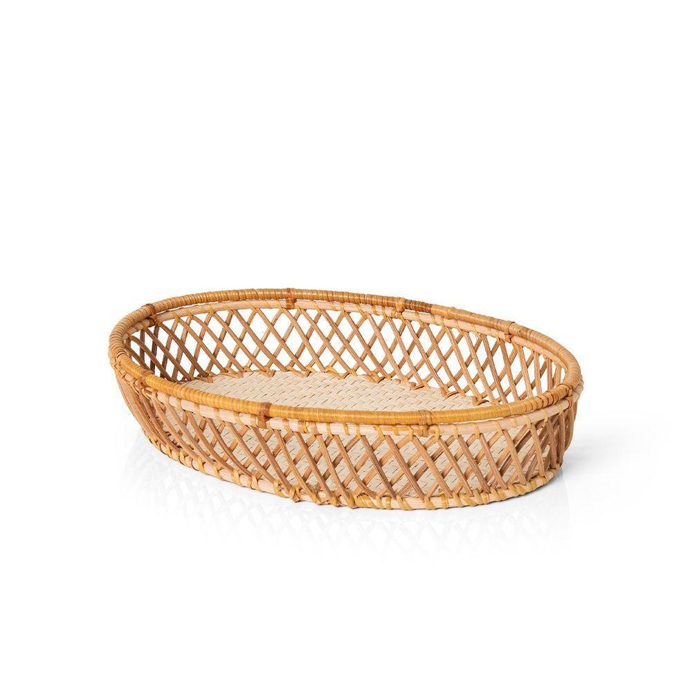 Bandeja Copa E Cia Rattan Oval Pequena - 1