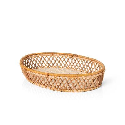 Bandeja Copa E Cia Rattan Oval Pequena