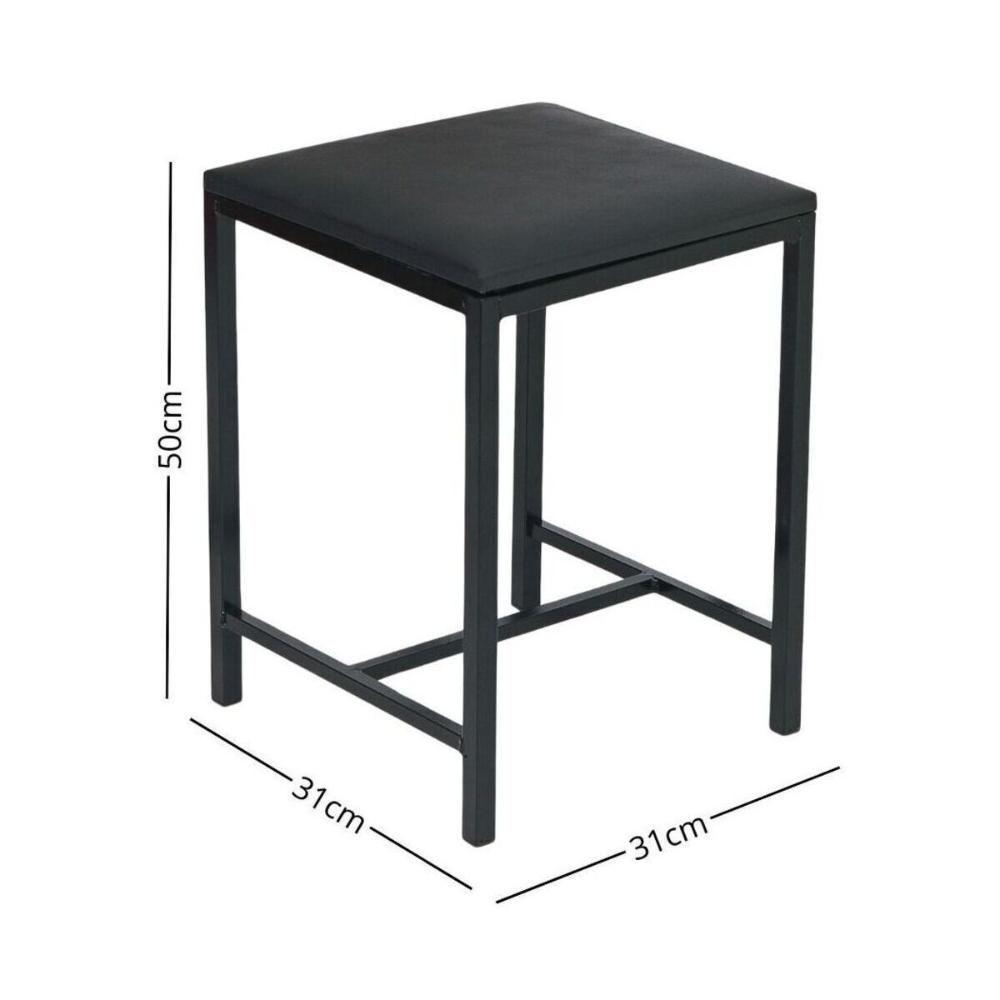 Banqueta Estofada 31cm Com Aço Carbono Multimóveis Cr25291 Preto - 2