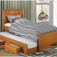 Cama Solteiro Milano Com Auxiliar Cinamomo - Leifer - 1