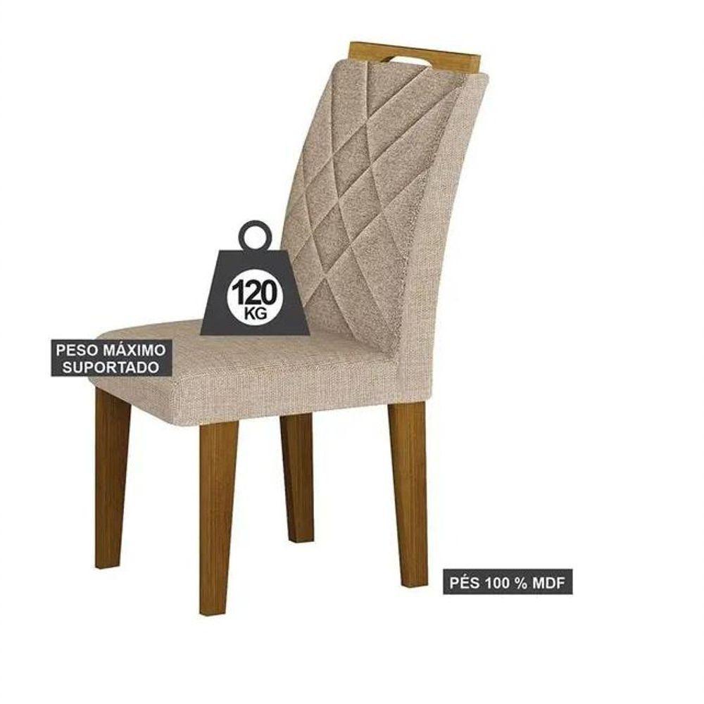 Mesa Larissa 1,20 Freijó Tampo Chumbo C-vidro 4 Cadeiras - 6