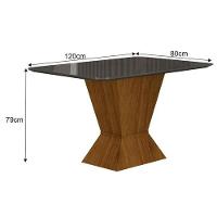 Mesa Larissa 1,20 Freijó Tampo Chumbo C-vidro 4 Cadeiras - 2