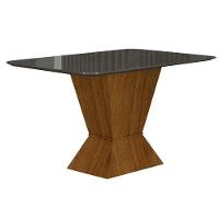 Mesa Larissa 1,20 Freijó Tampo Chumbo C-vidro 4 Cadeiras - 3