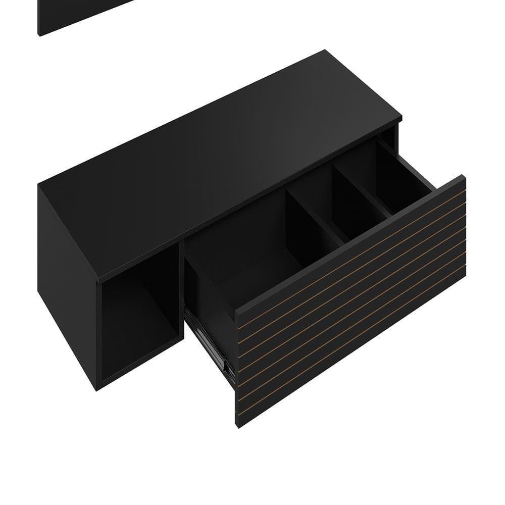 Penteadeira Camarim Suspensa Com Espelho E Gaveta Joy Preto - 2