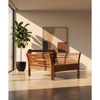 Sofá Cama 1,00 X 1,00-190 Aberta - Madeira Maciça - Móveis De Gramado - Castanho