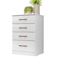 Cômoda Ms913 Organizadora Roupa Para Quarto 4 Gavetas Branco - 2