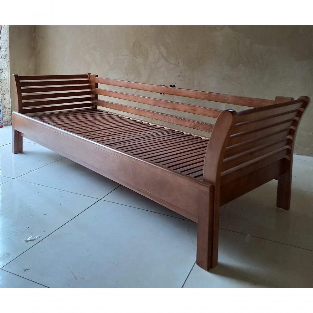 Sofá Cama 2,30l X 80p-1,40aberto X 80a - Madeira Maciça - Móveis De Gramado - Castanho - 2