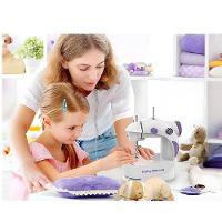 Mini Maquina De Costura Eletrica Bivolt Portatil Reta Com Pedal Kit Bobinas Agulha Domestica - 5