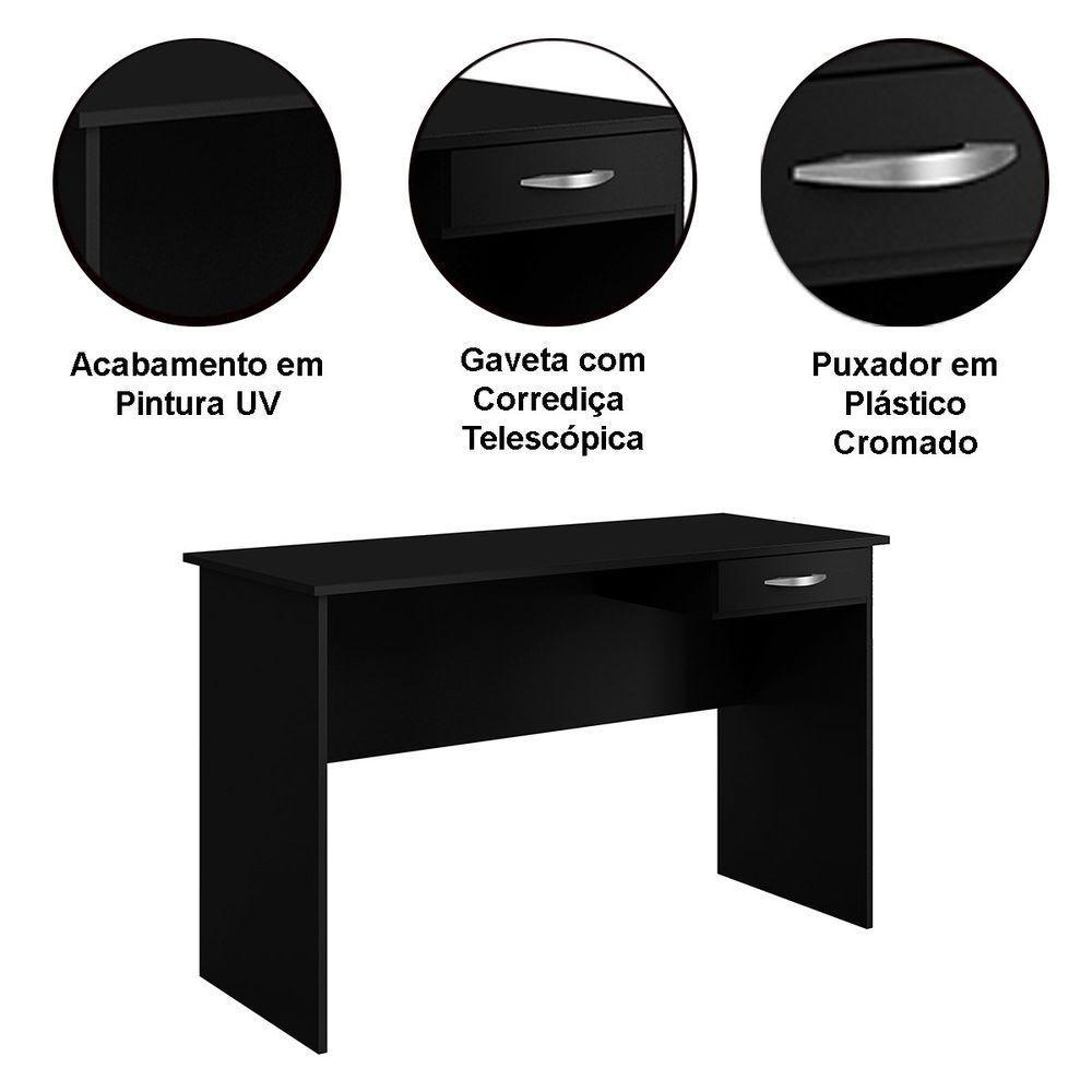 Mesa Para Computador/notebook 1 Gaveta Mali Preto - 2