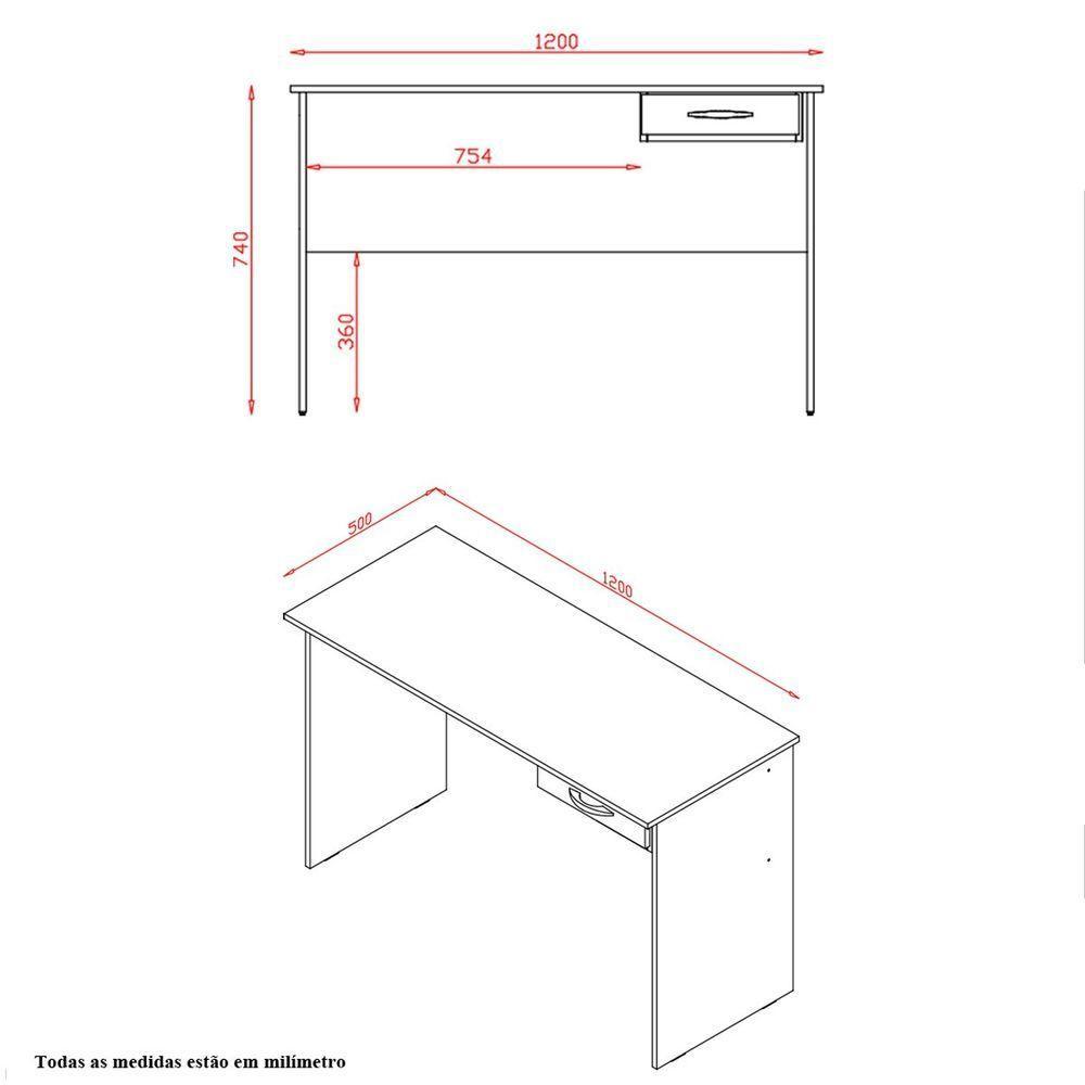 Mesa Para Computador/notebook 1 Gaveta Mali Preto - 3