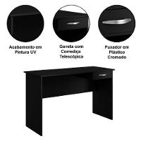 Mesa Para Computador/notebook 1 Gaveta Mali Preto - 2