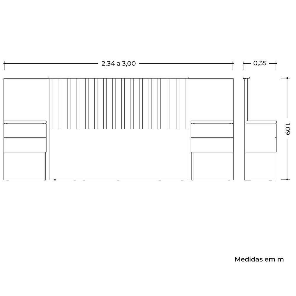 Cabeceira Casal/queen/king Extensível Ripada Olimpia Freijó - 6