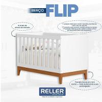 Guarda Roupa Infantil 3 Portas Com Berço Americano Flip Branco Acetinado Com Colchão - Reller - 9