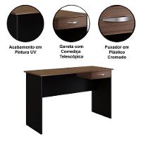 Mesa Para Computador/notebook 1 Gaveta Mali Savana / Preto - 2