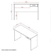 Mesa Para Computador/notebook 1 Gaveta Mali Savana / Preto - 3
