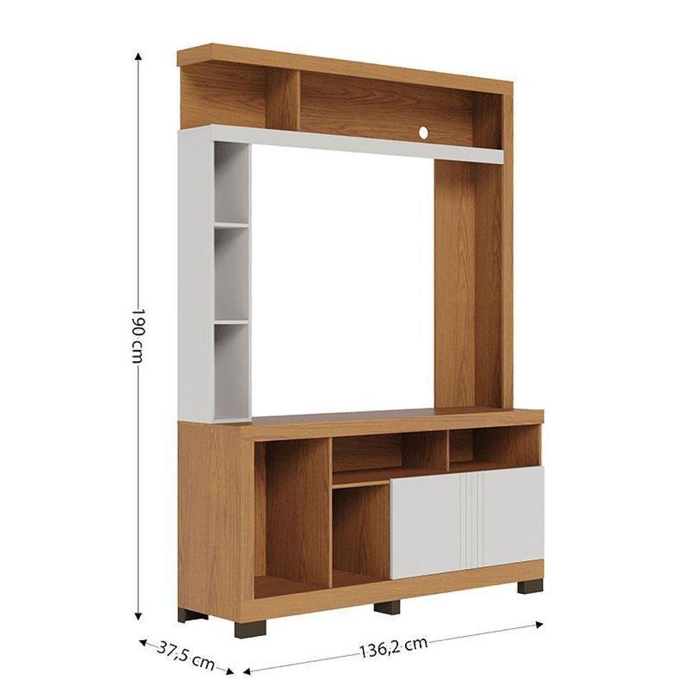 Estante Home Theater Elba Com Mesa De Centro Jeri Freijó Off White Matte E Aparador Riviera Freijó – Colibri - 4