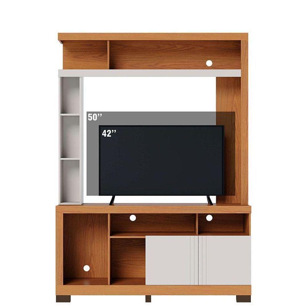 Estante Home Theater Elba Com Mesa De Centro Jeri Freijó Off White Matte E Aparador Riviera Freijó – Colibri - 5