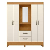 Guarda Roupa Malibu 4 Portas 2 Gavetas Com Espelho Albatroz Cinamomo/off White - Int Bca - 4