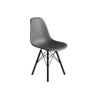 Conjunto 2 Cadeiras Eames Estilo Moderno Em Ferro Preto Com Assento Cinza - 3