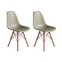 Conjunto 2 Cadeiras Eames Estilo Moderno Em Ferro Cobre Com Assento Fendi - 1