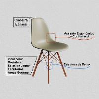 Conjunto 2 Cadeiras Eames Estilo Moderno Em Ferro Cobre Com Assento Fendi - 3