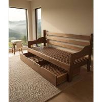 Sofá Cama Tricama 1,90l X 1,00p-1,90aberto X 80a - Madeira Maciça - Móveis De Gramado - Castanho - 2