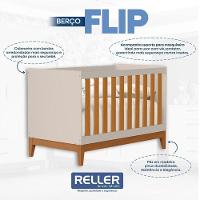 Guarda Roupa Infantil 3 Portas Com Berço Americano Flip Branco Acetinado Savana Com Colchão Ortobom - Reller - 7