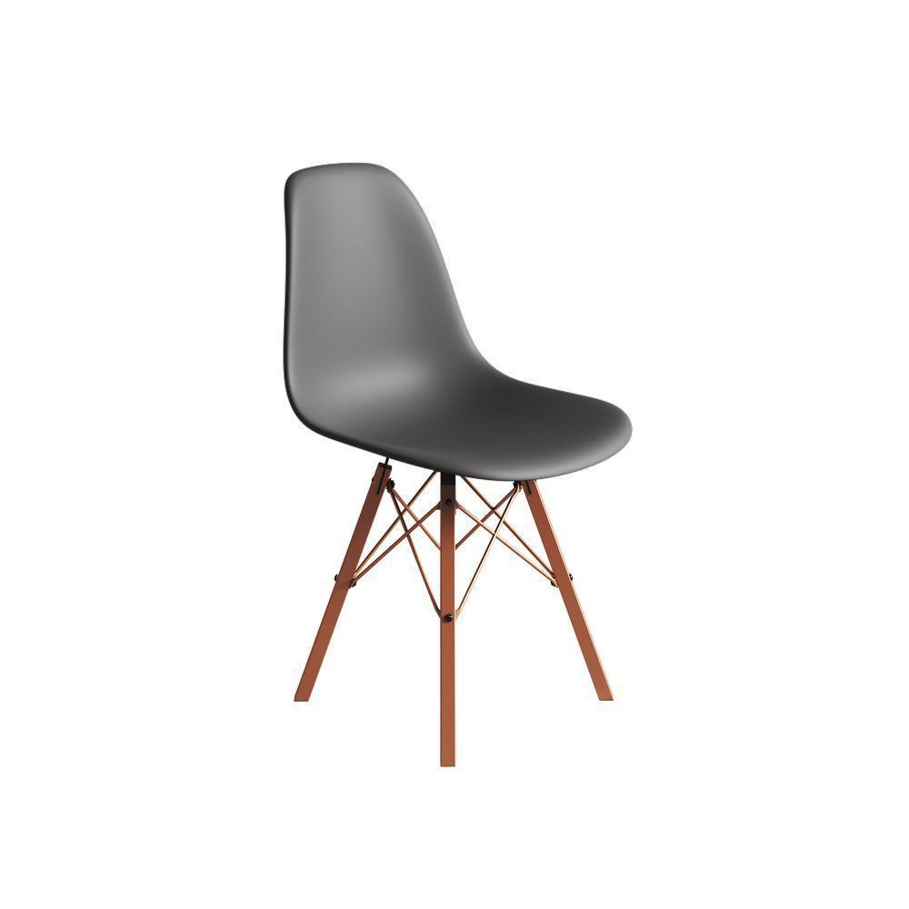 Conjunto 3 Cadeiras Eames Estilo Moderno Em Ferro Cobre Com Assento Cinza - 5