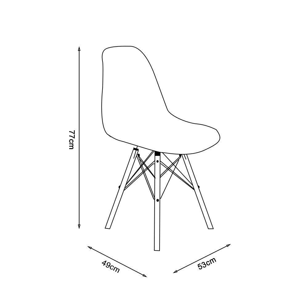 Conjunto 4 Cadeiras Eames Estilo Moderno Em Ferro Dourado Com Assento Amarelo - 4