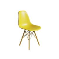 Conjunto 4 Cadeiras Eames Estilo Moderno Em Ferro Dourado Com Assento Amarelo - 5