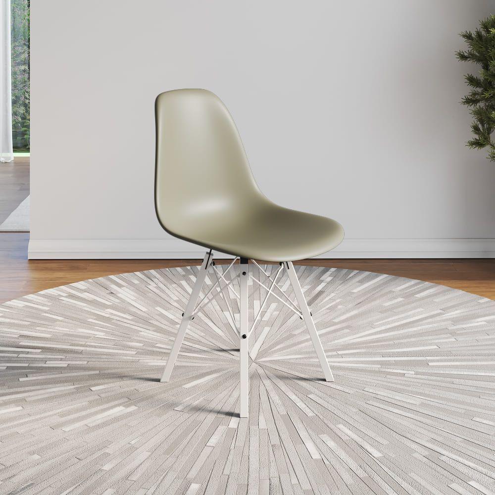 Conjunto 2 Cadeiras Eames Estilo Moderno Em Ferro Branco Com Assento Fendi - 4