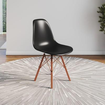 Cadeira Eames Tubo Ferro Cobre Assento Preto