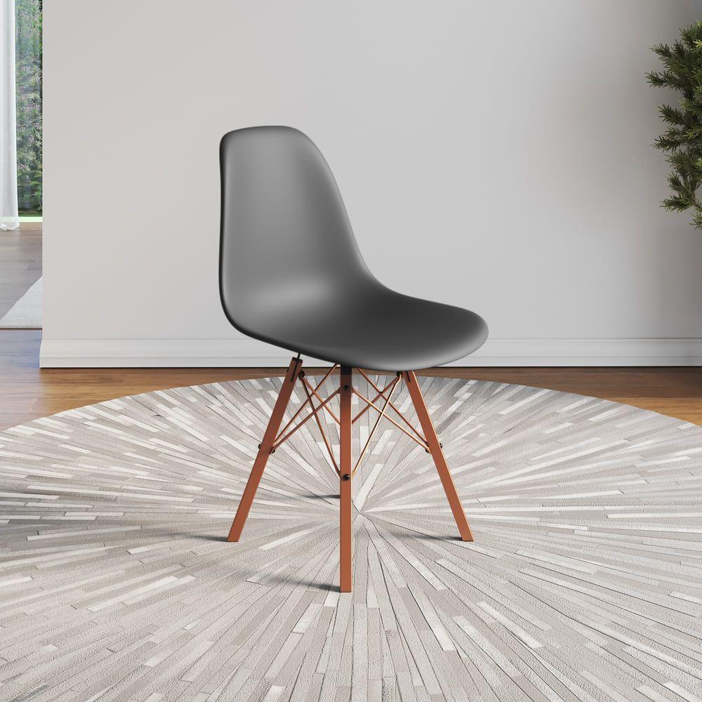 Conjunto 4 Cadeiras Eames Estilo Moderno Em Ferro Cobre Com Assento Cinza - 2