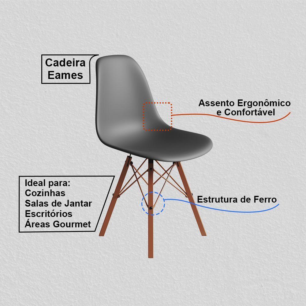 Cadeira Eames Estilo Moderno Em Ferro Cobre Com Assento Cinza - 2