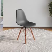 Cadeira Eames Estilo Moderno Em Ferro Cobre Com Assento Cinza - 1