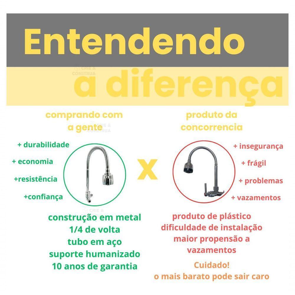 Torneira Gourmet Para Pia Cozinha Parede Luxo Sn03cr Snel Me - 8