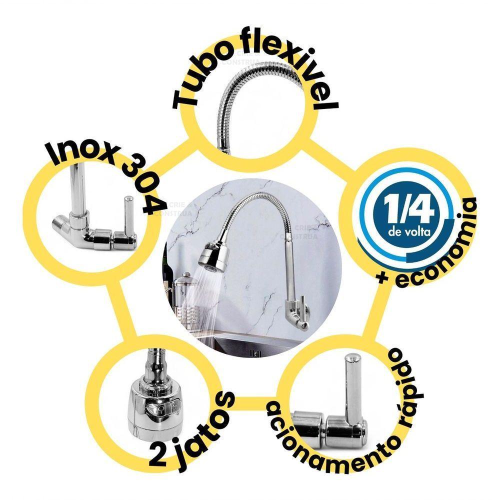 Torneira Gourmet Para Pia Cozinha Parede Luxo Sn03cr Snel Me - 10